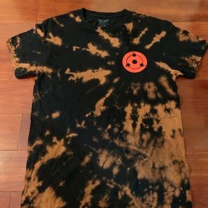 Reverse tie dye medium shirt Naruto/ sharingan